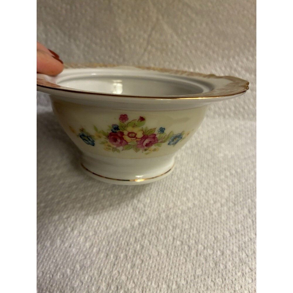 Imperial China Japan Komatsu Sugar Bowl No Lid Floral Gold Rim Vintage - Picture 2 of 10